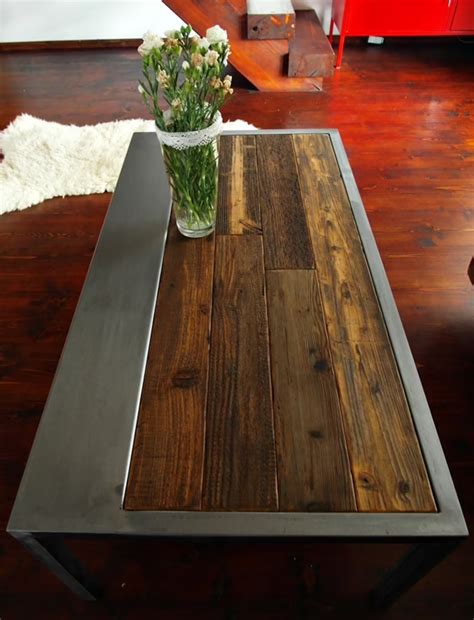 Handmade Rustic Reclaimed Wood Steel Coffee Table Vintage Etsy