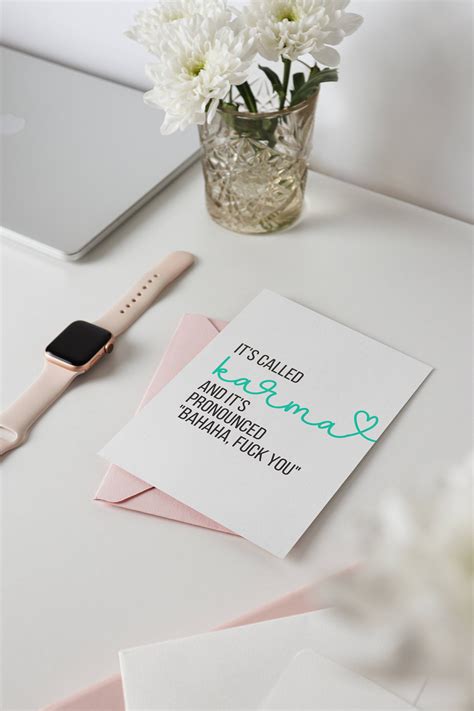 Printable It S Called Karma Card Funny X Greeting Card Offensive Blank Card Fuck You Card