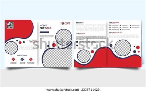 Real Estate Bifold Brochure Template Design Stock Vector Royalty Free