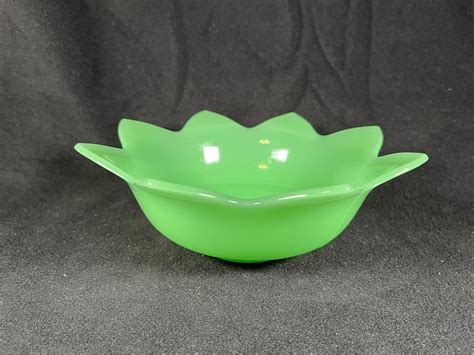 1920s Fenton Jadeite Lotus Bowl Etsy