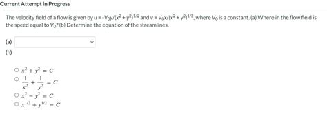 Solved The Velocity Field Of A Flow Is Given By Chegg