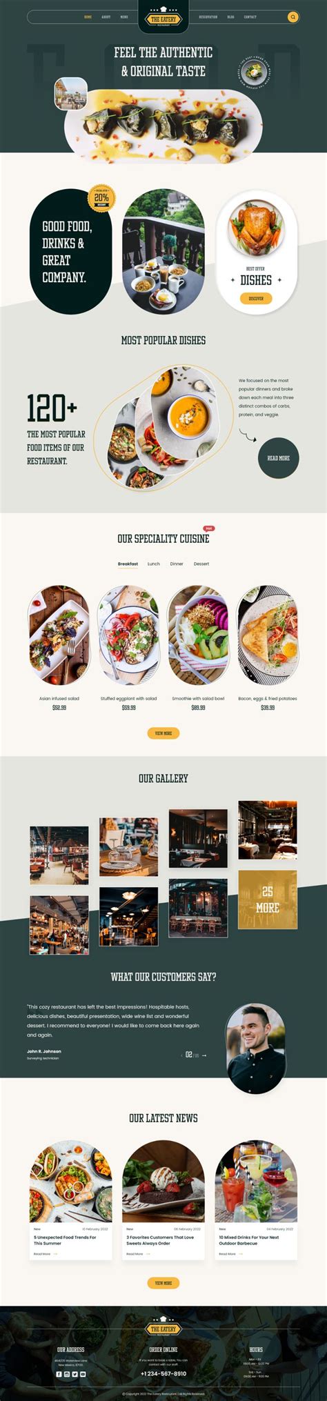 Restaurant Website Design Template