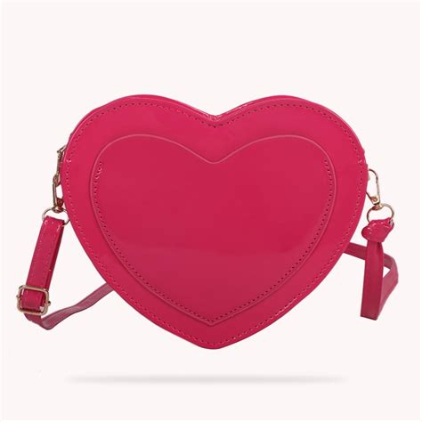 Buy Women Pu Leather Solid Color Shoulder Bag Retro Love Heart Shape Purses At Affordable Prices