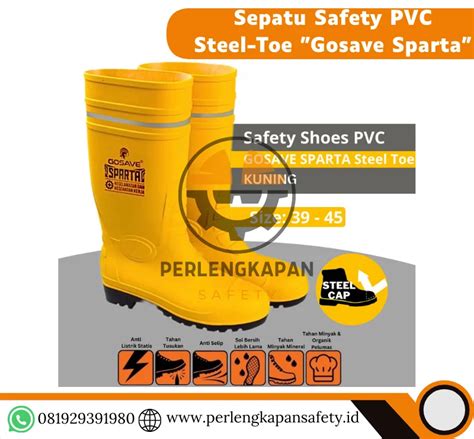 Sepatu Safety Pvc Steel Toe Gosave Sparta