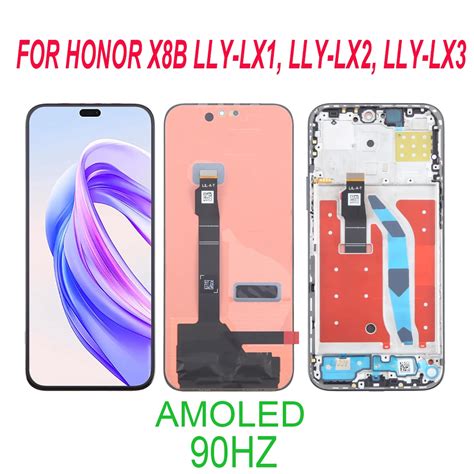 AMOLED 90HZ For Honor X8B LLY LX1 LLY LX2 LLY LX3 LCD Display Touch