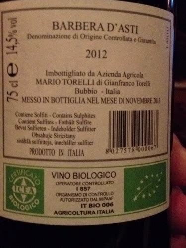 Torelli Bricco Dei Mandorli Barbera D Asti Vivino US