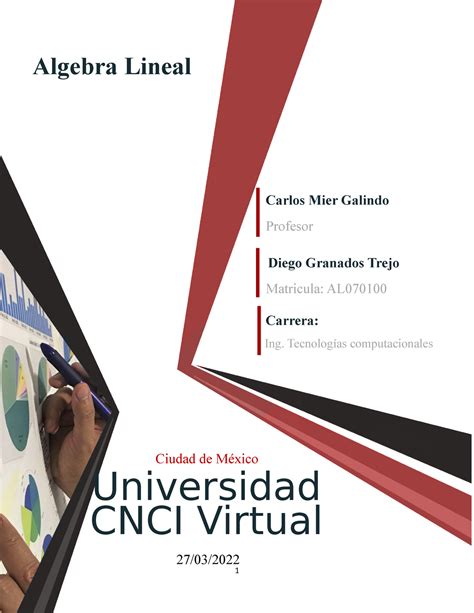 Algebra Lineal Actividad Universidad Cnci Algebra Lineal Carlos