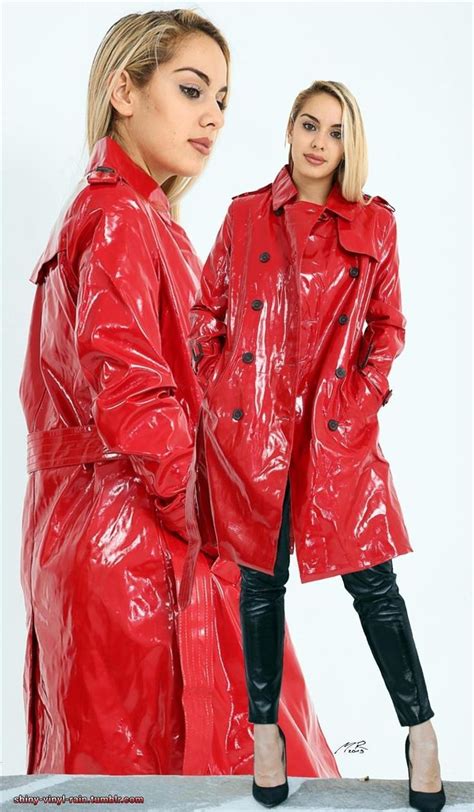 Vinyl Rain Red Raincoat Vinyl Raincoat Plastic Raincoat Rainwear Girl Rainwear Fashion