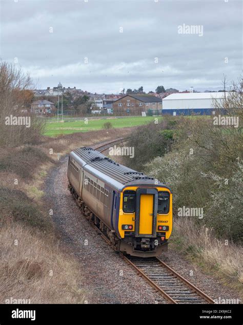 Northern Rail Class 156 Diesel Train On The Single Track Heysham Branch Line With The One Daily