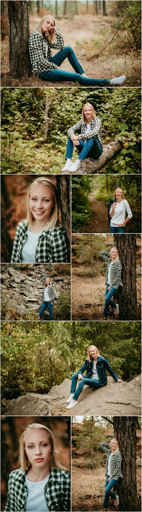 Senior Session Forest Of Post Falls Idaho With Headshots Full Body