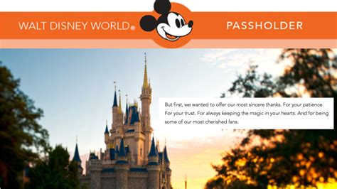 Walt Disney World Thanks Annual Passholders For Their Patience During