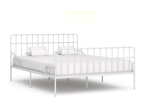 Estrutura De Cama Estrado De Ripas X Cm Metal Branco