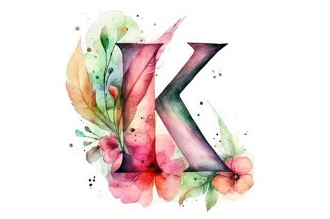 Premium Photo Letter K Watercolor Style On White Background