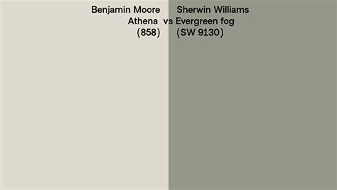 Benjamin Moore Athena 858 Vs Sherwin Williams Evergreen Fog SW 9130