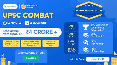 Unacademy Combat Every Sunday At 11 00 AM Use Code SSLIVE Join To