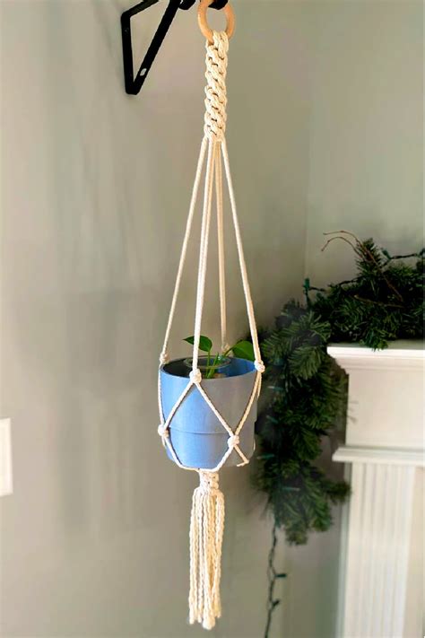 Macrame Art Collectibles Macrame Double Plant Hanger Planter Handmade