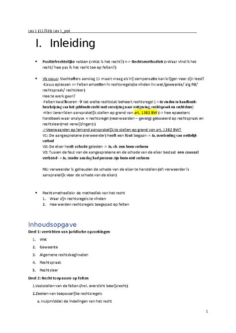 Notities Tijdens De Les Les 1 11 02 Les 1 Ppt I Inleiding