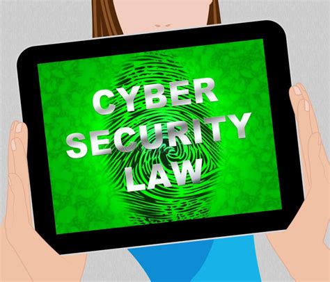 Cyber Security Law Digital Legislation 2d Illustration Stock