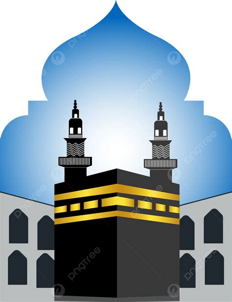 Hajj Eid Al Adha Kaaba Mecca Vector Illustration Islamic Pilgrimage