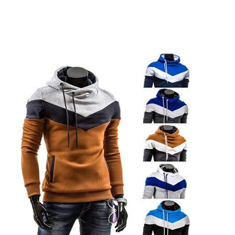 Hoodies Men 2018 Brand Male Long Sleeve Hoodie Splicing Hooded Sweatshirt Mens Cardigan Moletom