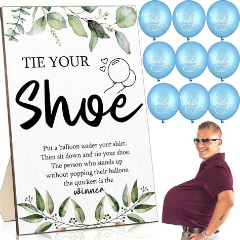 Amazon 51 Pcs Tie Your Shoe Baby Shower Game Sign Wooden Baby