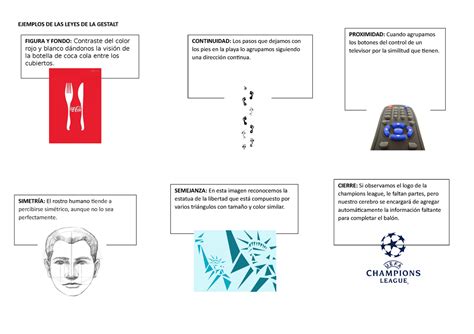 Sensación Y Percepción Ejemplos De Las Leyes De La Gestalt Proximidad Cuando Agrupamos Los