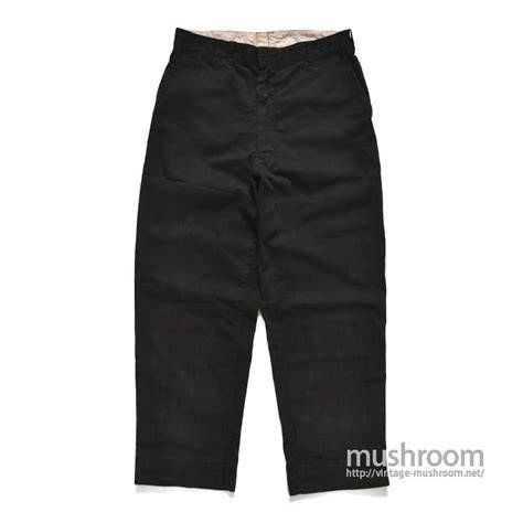 Tuffies Black Cotton Twill Work Pants With Buckleback 古着屋 ｜ Mushroom