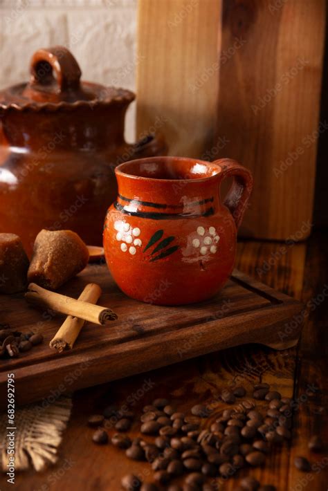 cafe de olla mexican style coffee prepared  roasted  ground
