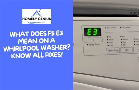 F3 E2 Whirlpool Washer Error Code What Is It And How To Fix