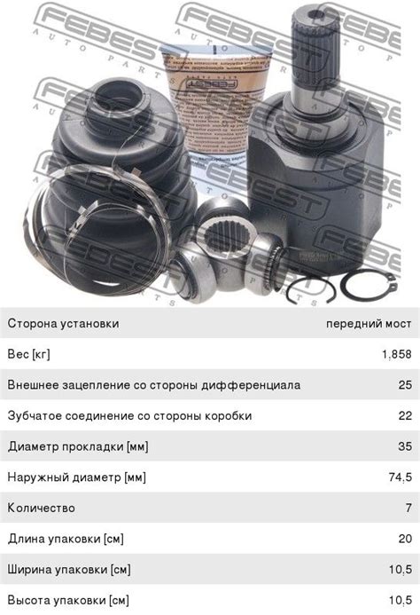 ШРУС внутренний HYUNDAI Accent (ТАГАЗ) МКПП FEBEST - 1211-ACCMT ...