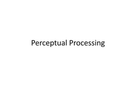 Perceptual processing | PPT | Free Download