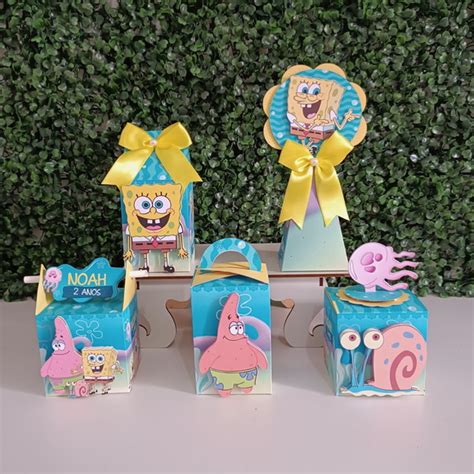 50 Personalizados Bob Esponja Lembrancinha De Aniversario Elo7