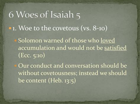 Ppt 6 Woes Of Isaiah 5 Powerpoint Presentation Free Download Id