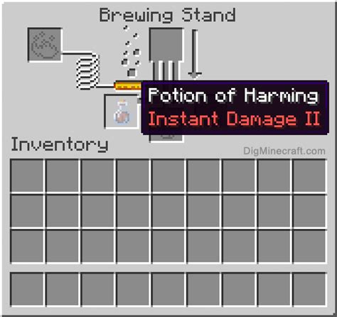 How to make a Potion of Harming (Instant Damage II) in Minecraft