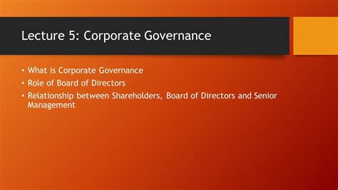 Lecture 5 Corporate Governance Youtube