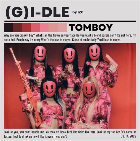 Gidle Tomboy Mv Color Palette Tomboy G I Dle Tomboy Quotes