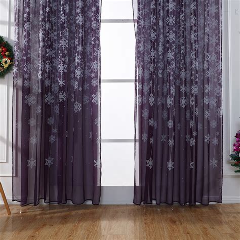 Clearance Shpwfbe Home Decor Sheer Curtains 1pcs Christmas Snowflake