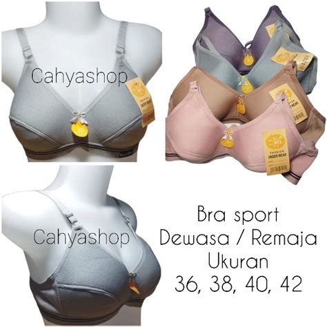 Jual Sport Bra Bh Wanita Perempuan Dewasa Tanpa Kawat Busa Tipis