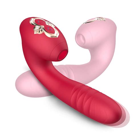 Silicone Sex Toy Factory Wholesale Double Heads Silicone Sex Toy Vibrating And Sucking Vibrator
