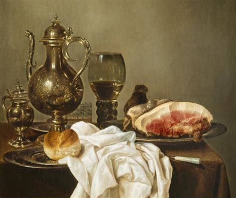 Oil Painting Replica Breakfast Still Life By Willem Claesz Heda