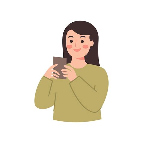 Premium Vector Woman Holding Phone