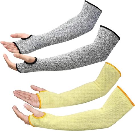 Annuodi Arm Protection Sleeves Level 5 Cut 2 Pairs Heat Resistant Sleeves Protectors For Thin