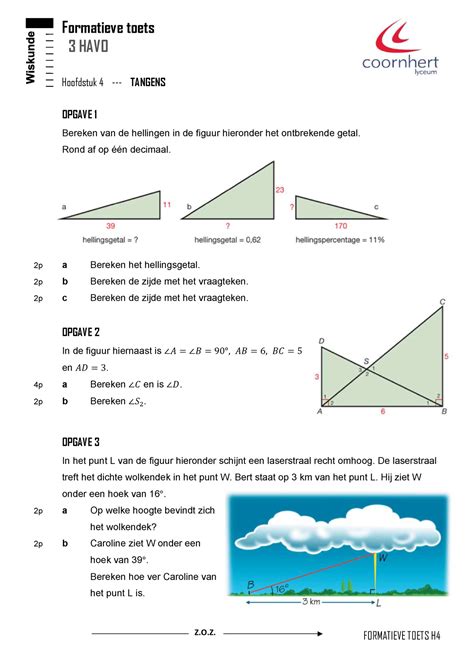 Oefentoets 3HAVO H4 Aasd Formatieve Toets 3 HAVO Hoofdstuk 4