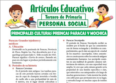 Principales Culturas Pre Incas Paracas Y Mochica Para Tercero De Primaria