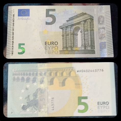 Cedula De 5 Euros Europa Soberba F E Produto Vintage E Retro Euro