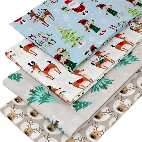 4 Fat Quarters Bundle Santas Christmas Helpers Overdale Fabrics