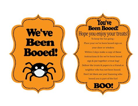 Youve Been Booed Printable Instructions Sign And Treat Etsy