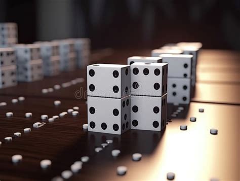 Falling Dominos A Chain Reaction Game Ai Generated Stock