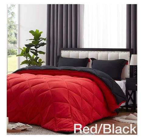 5pc Reversible Comforter Set - Queen Size - Red / Black (CLEARANCE ...