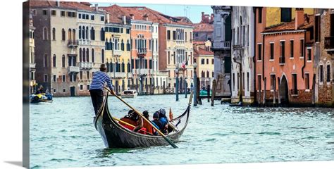 Gondola Ride On The Grand Canal Venice Italy Europe Wall Art Canvas